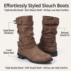 Strova | Crushed Slouch Mid Calf Boots