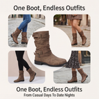 Strova | Crushed Slouch Mid Calf Boots