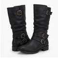 Strova | Crushed Slouch Mid Calf Boots