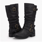 Strova | Crushed Slouch Mid Calf Boots