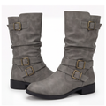 Strova | Crushed Slouch Mid Calf Boots