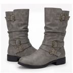 Strova | Crushed Slouch Mid Calf Boots