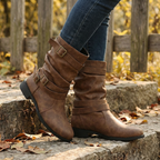 Strova | Crushed Slouch Mid Calf Boots