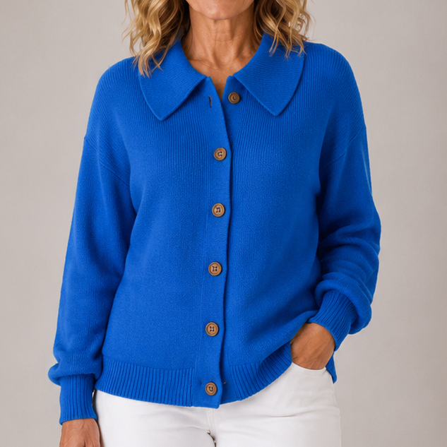 Amara | Women's Classic Collared Knit Cardigan