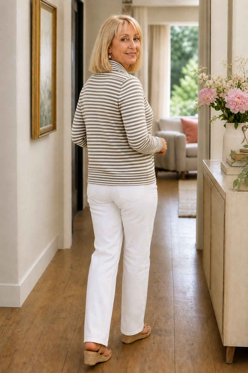 Wearbellah | Striped Open-Front Knit Cardigan