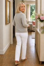 Wearbellah | Striped Open-Front Knit Cardigan