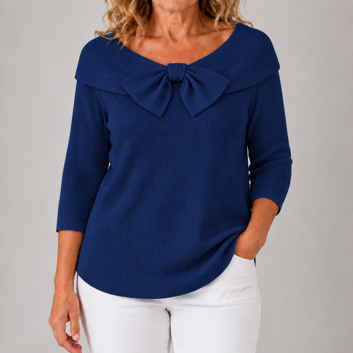 Gianna | Women's Elegant Bow Knit Sweater