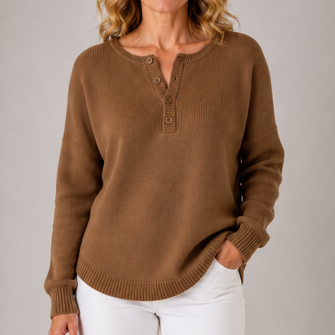 Monica | Women's Classic Button Knit Sweater
