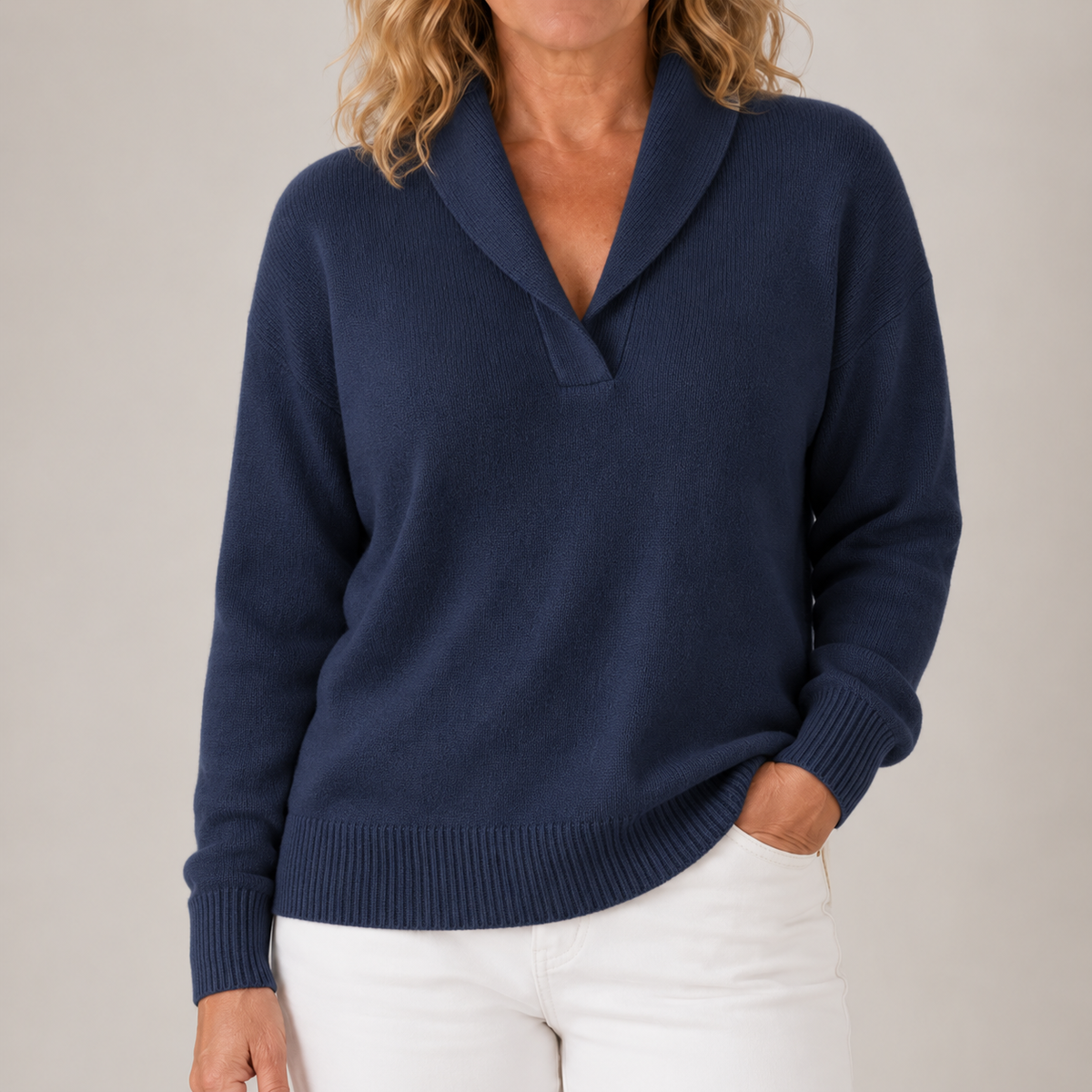 Isabelle | Women's Elegant Shawl Collar Knit Sweater