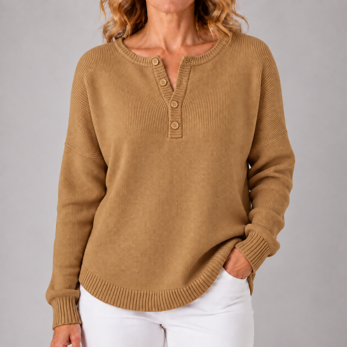 Monica | Women's Classic Button Knit Sweater