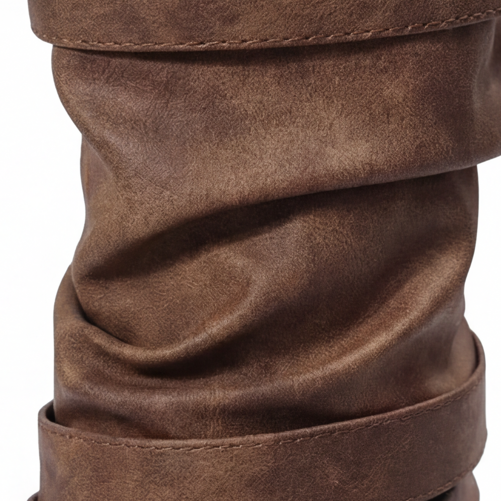 Strova | Crushed Slouch Mid Calf Boots