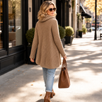 Cowlen | Asymmetric Cowl-Neck Button-Side Sweater