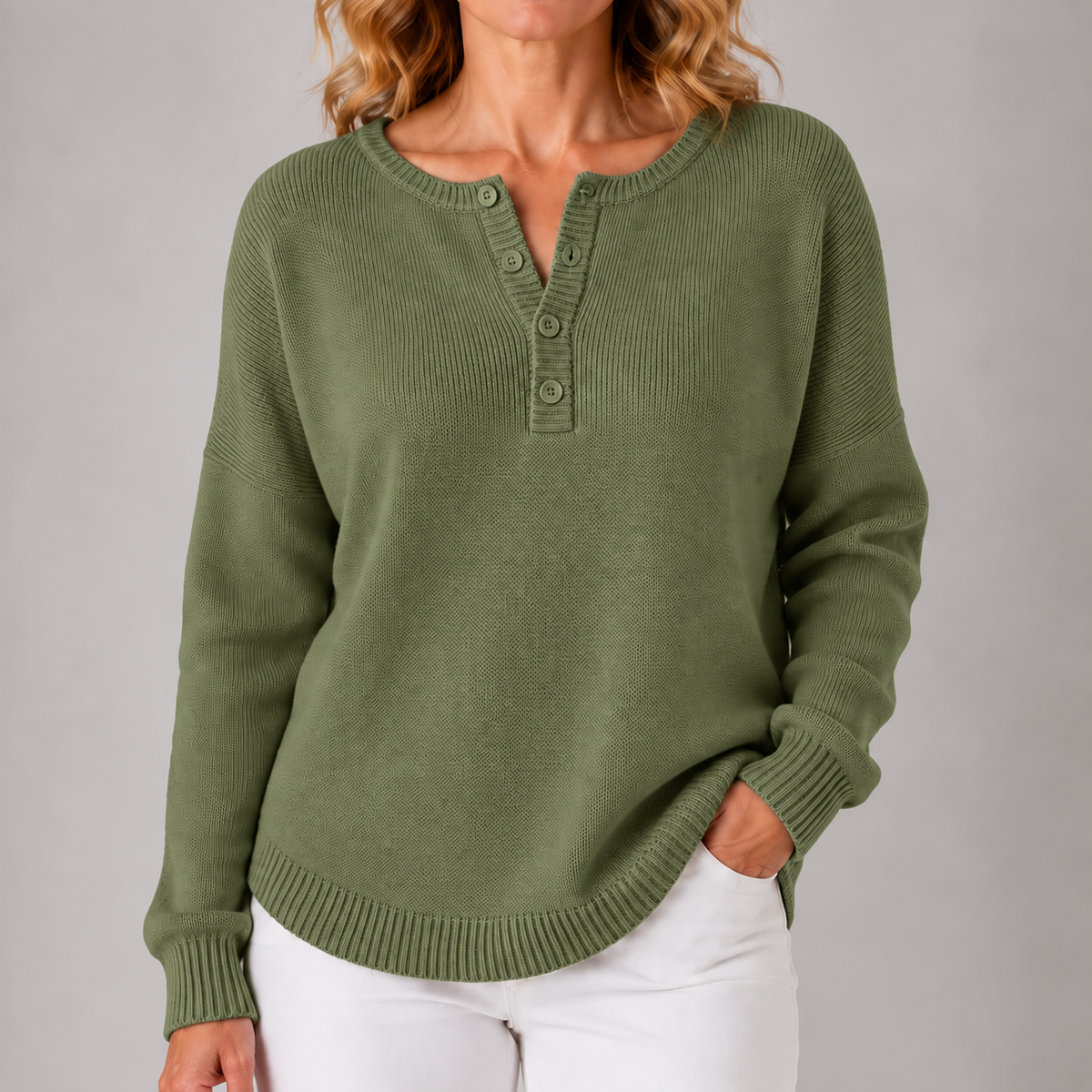 Monica | Women's Classic Button Knit Sweater