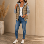Coeza | Mixed-Media Quilted Puffer Knit-Sleeve Jacket