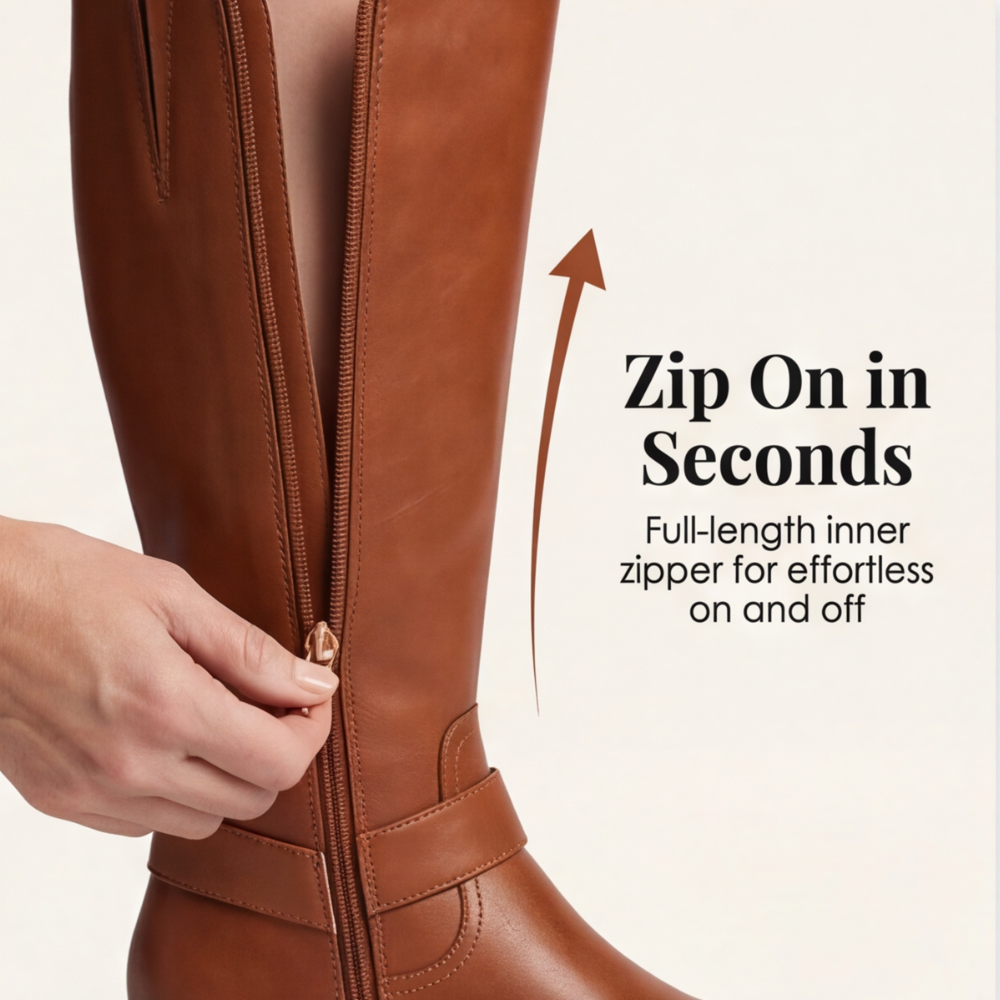 Ridella | Knee High Riding Boots with Buckle Detail