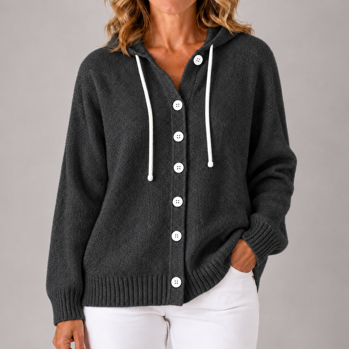 Bella | Women's Cozy Hooded Knit Cardigan