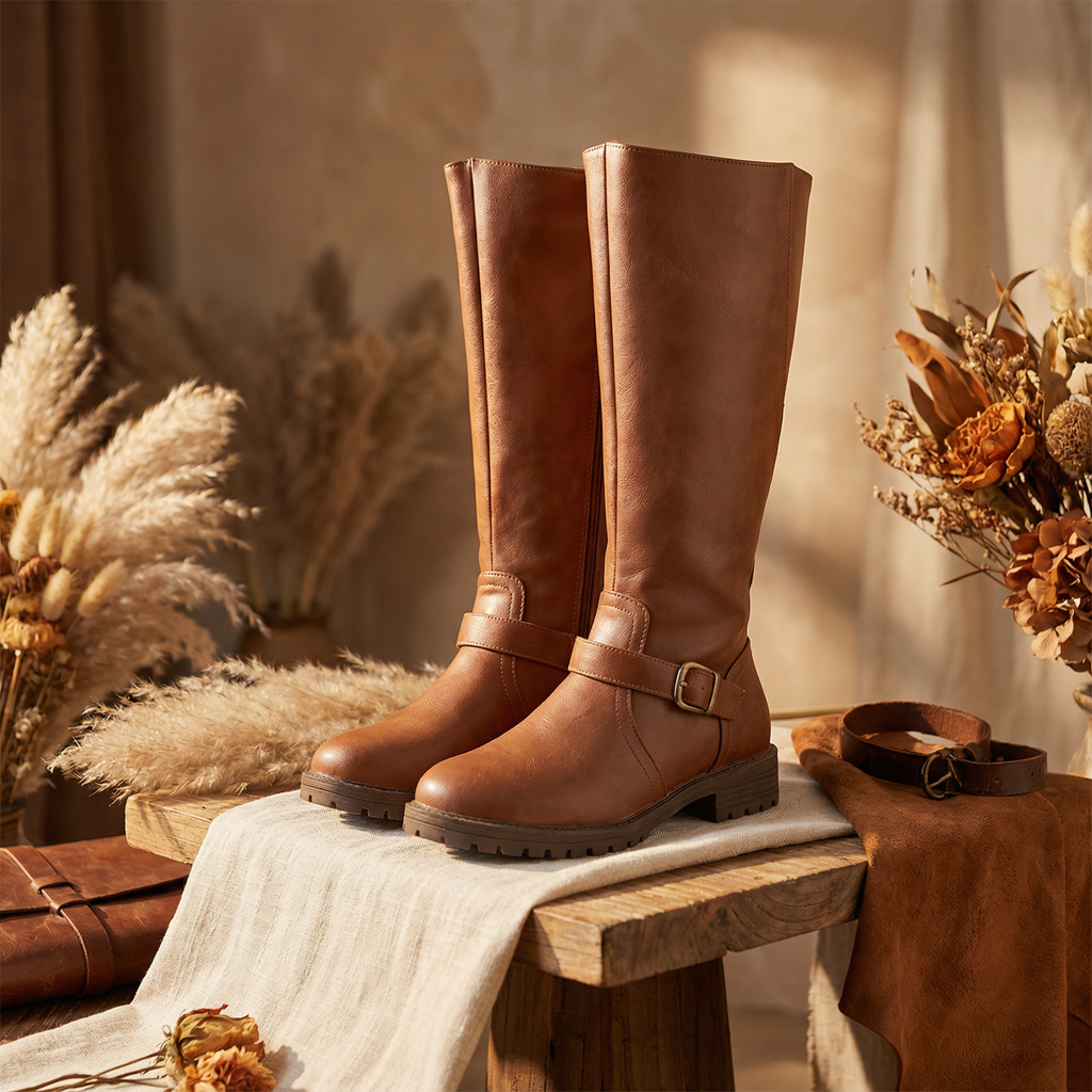 Ridella | Knee High Riding Boots with Buckle Detail