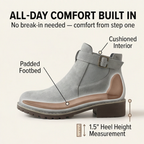 Stridella | Women's Suede-Look Buckle Ankle Booties