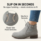 Stridella | Women's Suede-Look Buckle Ankle Booties
