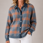 Haley | Women's Cozy Plaid Knit Cardigan
