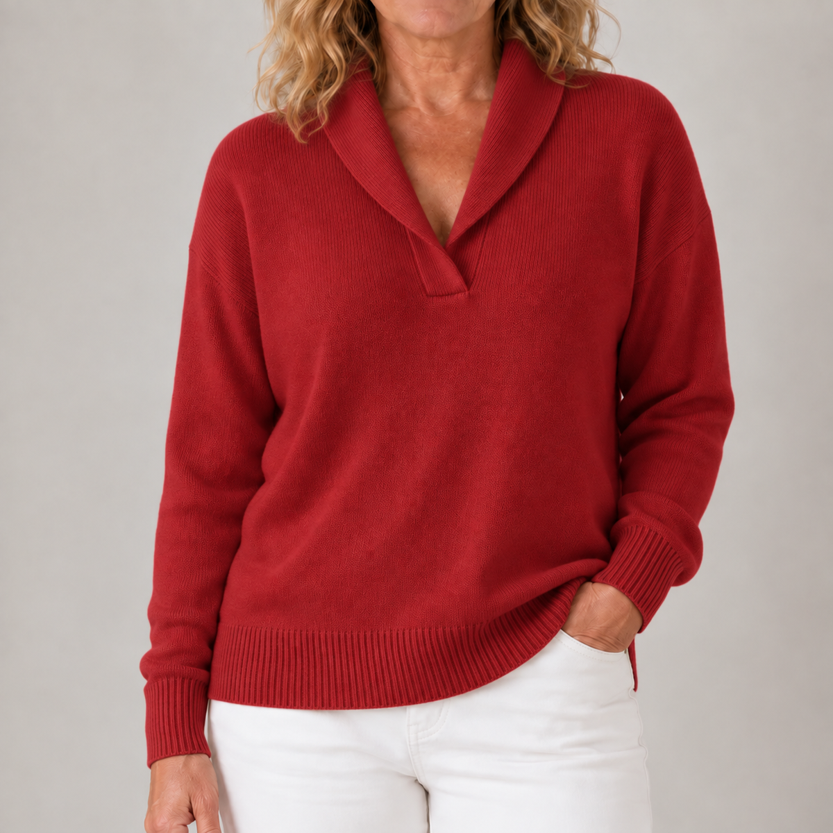 Isabelle | Women's Elegant Shawl Collar Knit Sweater
