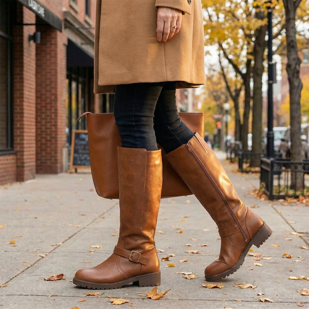 Ridella | Knee High Riding Boots with Buckle Detail