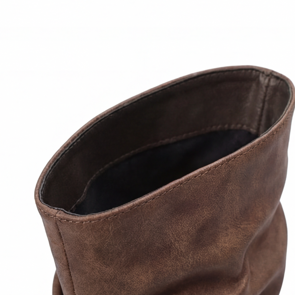 Strova | Crushed Slouch Mid Calf Boots