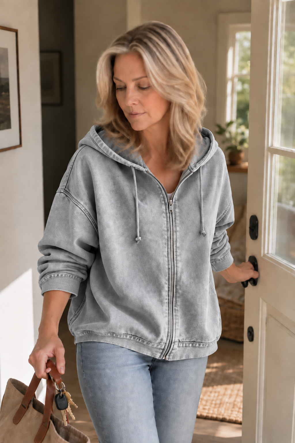 Rethread | Washed Relaxed Zip-Up Hoodie