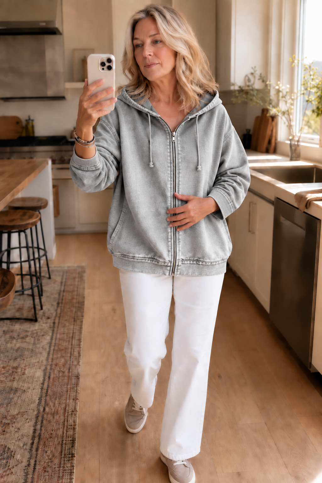 Rethread | Washed Relaxed Zip-Up Hoodie
