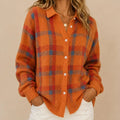 Haley | Women's Cozy Plaid Knit Cardigan