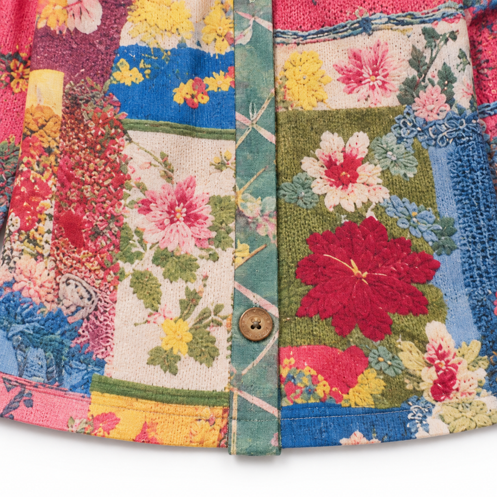 Solenne | Floral Patchwork Boho Cardigan