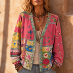 Solenne | Floral Patchwork Boho Cardigan