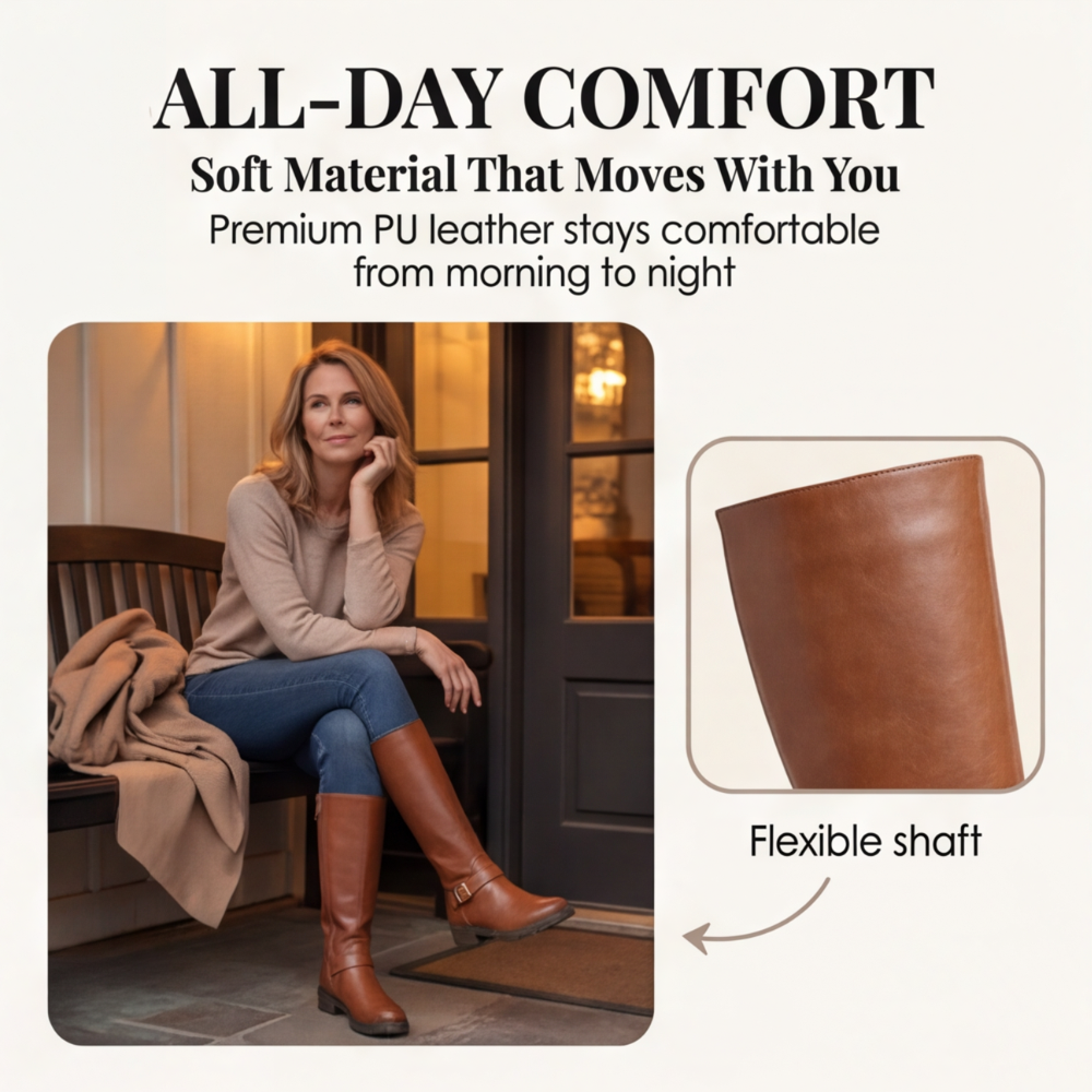 Ridella | Knee High Riding Boots with Buckle Detail