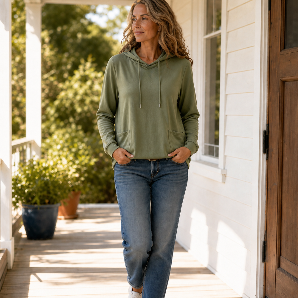 Wearbelsi | Drawstring Hoodie Sweater With Pockets