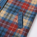 Weslyn | Women’s Contrast Denim Plaid Hooded Jacket