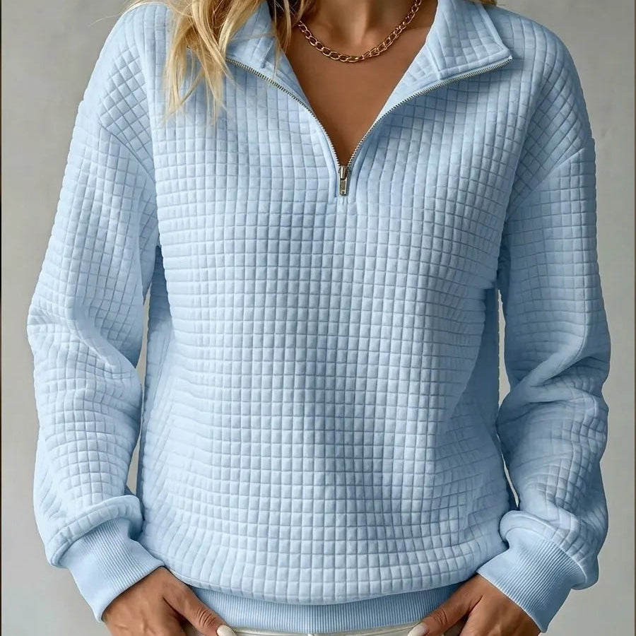 Tina | Women's Quilted Quarter-Zip Sweater