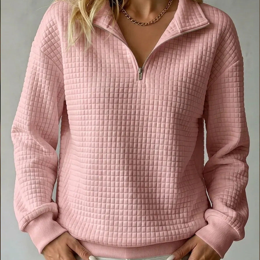Tina | Women's Quilted Quarter-Zip Sweater