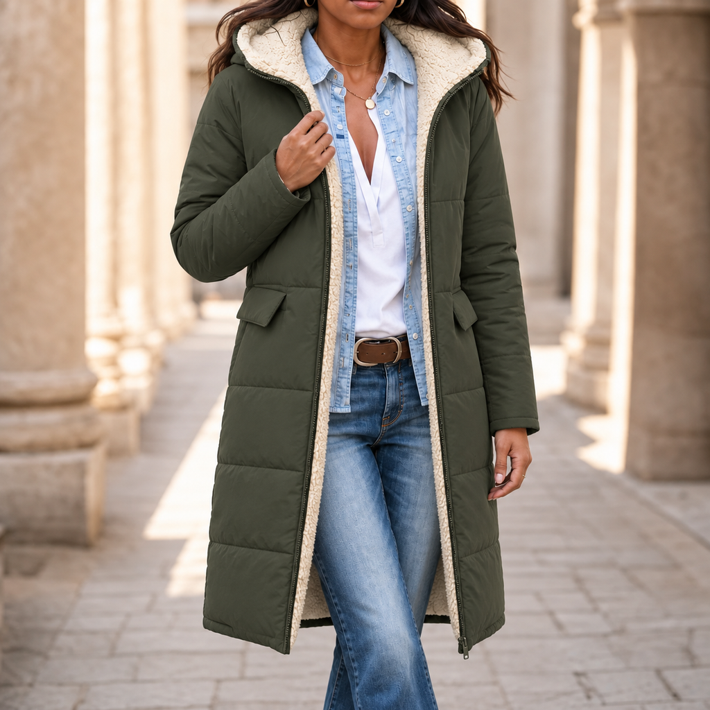 Wintervia | Sherpa Windproof Long Coat