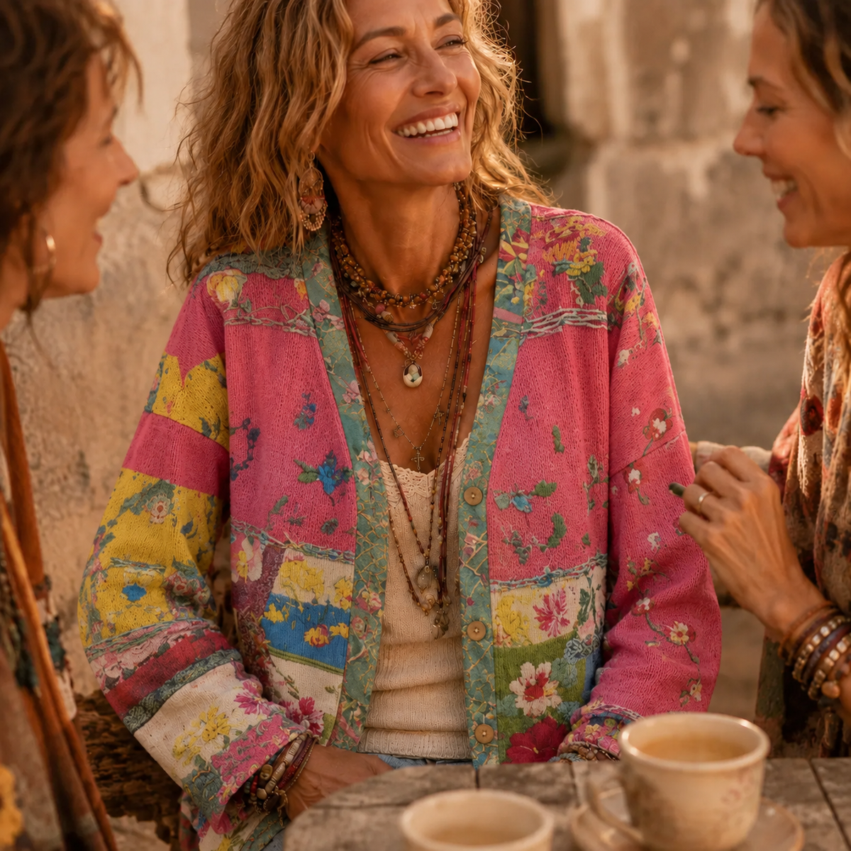 Solenne | Floral Patchwork Boho Cardigan