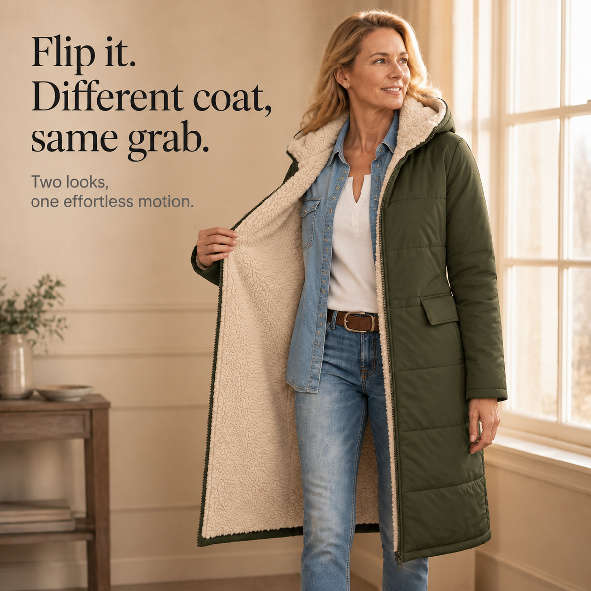 Wintervia | Sherpa Windproof Long Coat
