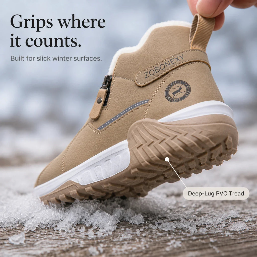 Frostelle | Fleece-Lined Zip Ankle Winter Boots