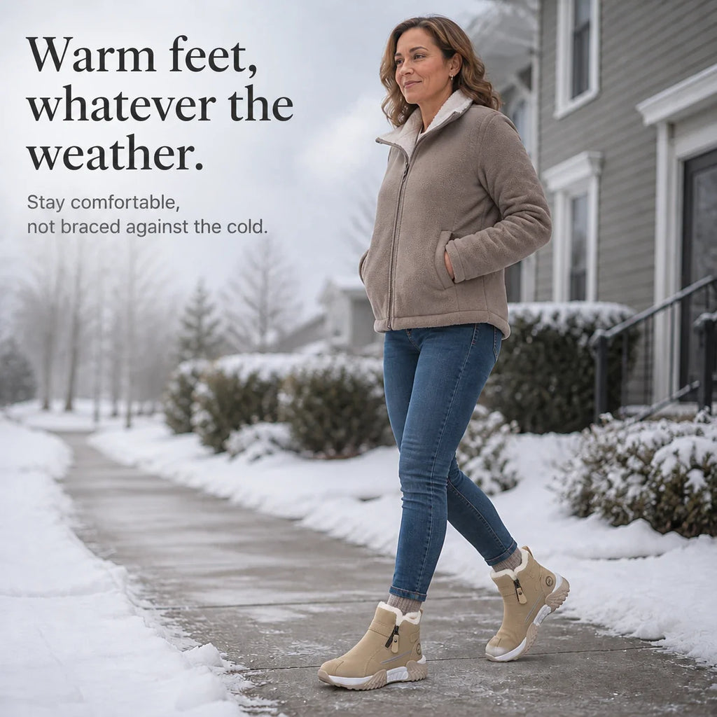 Frostelle | Fleece-Lined Zip Ankle Winter Boots