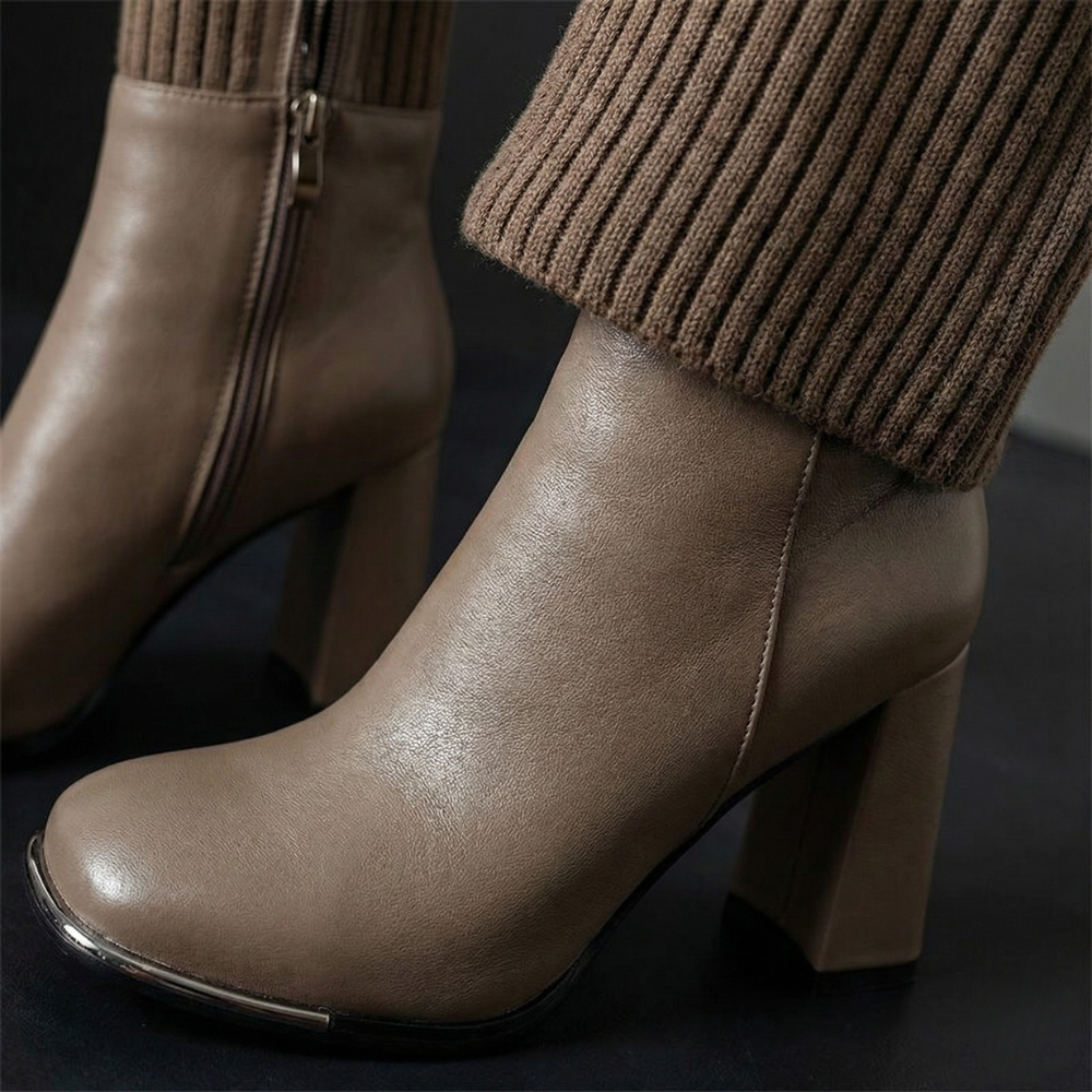 Flexara | Women’s Stretch Knit Block Heel Boots