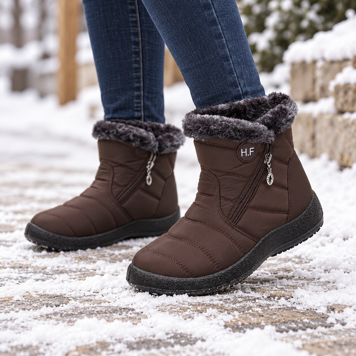 Lunavia | Plush-Lined Zipper Ankle Boots