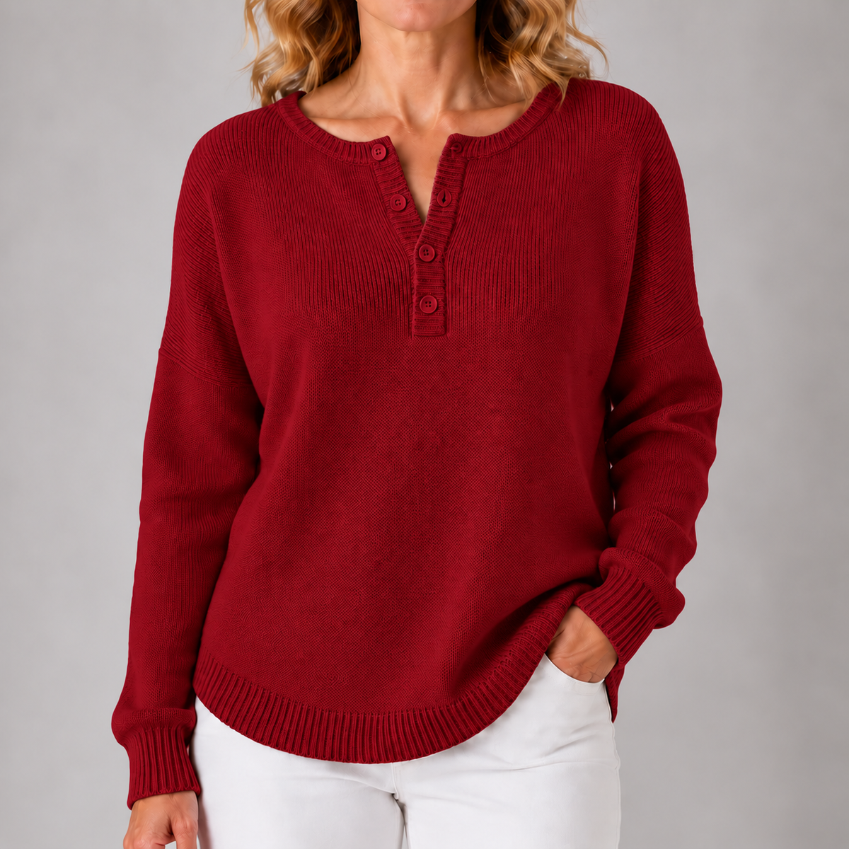 Monica | Women's Classic Button Knit Sweater