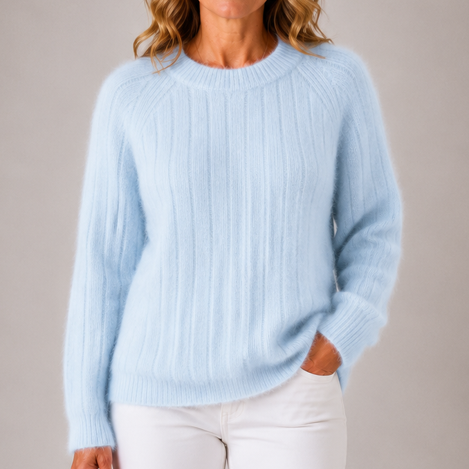 Mila | Women's Solid Color Fluffy Sweater