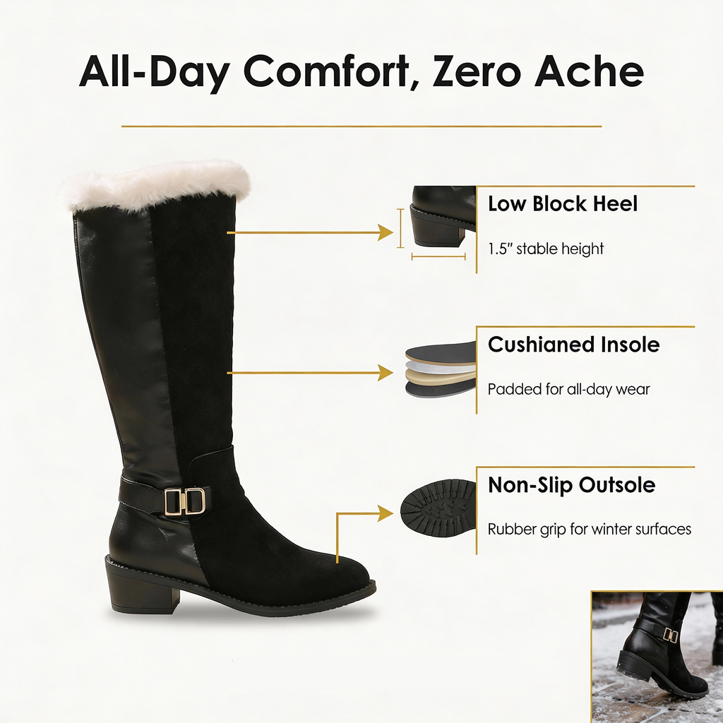 Velara | Women's fleece lined knee high winter boots
