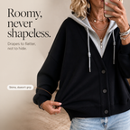 Layerelle | Color-Block Faux-Layer V-Neck Hoodie