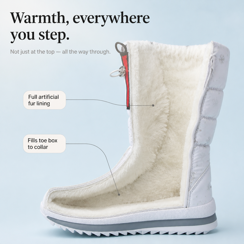 Frostelle | Snowflake-Print Plush-Lined Winter Boots