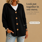 Hoodwell | Hooded Button-Front Knit Cardigan